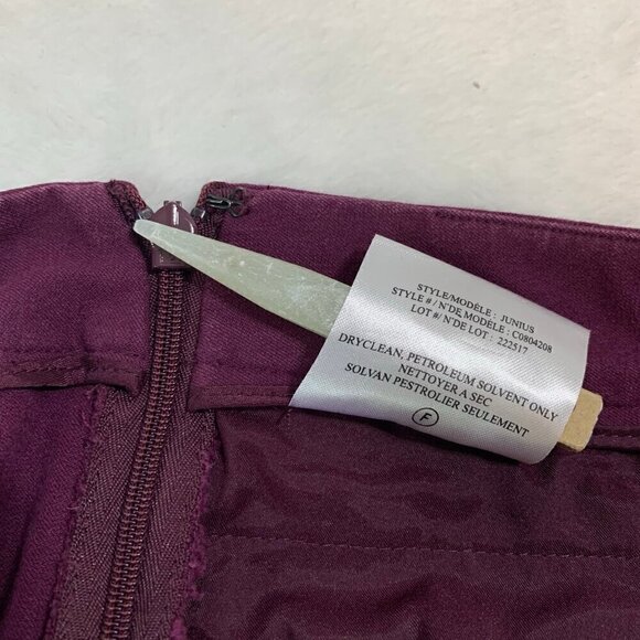 Theory Junius plum purple skinny stretch ankle side zipper casual career pants - Picture 9 of 12